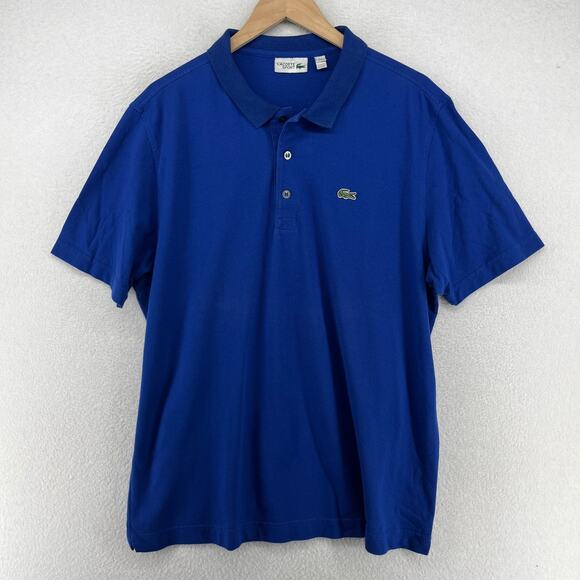 LACOSTE Shirt Mens 7 2XL SPORT Polo Golf Short Sleeve Jersey Cotton Blue - Picture 2 of 13
